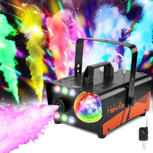 Load image into Gallery viewer, HAKUTA Fog Machine, 600W Smoke Machine with Disco Ball Light and LED RGB Lights, 2300 CFM Spray with Auto Spray Function, Great for Halloween, Christmas, Wedding, Stage Performance and Parties