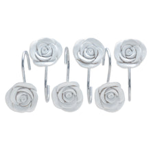 Load image into Gallery viewer, 12PCS Fashion Decorative Home Rose Shower Curtain Hooks For Interior Decoration White