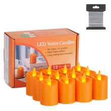 Load image into Gallery viewer, IMAGE 12 Pcs Votive Candles Battery Operated 3D Wick Ivory LED Candles, Flameless Votive Candles with Timer
