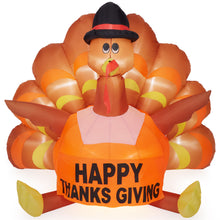 Load image into Gallery viewer, 6FT Thanksgiving Inflatable Turkey with LED Light Autumn Outdoor Garden Yard Decorations