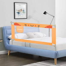 Load image into Gallery viewer, 70 Inches Bed Rail for Toddlers No Installation Fold Down Safety Baby Bed Guard Swing Down Bedrail for Convertible Crib, Orange