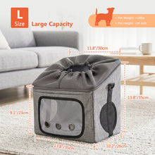 Load image into Gallery viewer, Ownpets Large Bike Front Basket Pet Carrier, with Breathable Mesh Windows Functions as car booster seat or adjustable shoulder bag for pet, foldable for storage, compatible with most bike handlebars