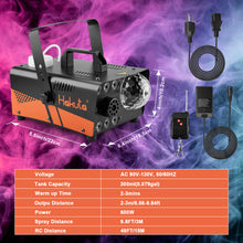 Load image into Gallery viewer, HAKUTA Fog Machine, 600W Smoke Machine with Disco Ball Light and LED RGB Lights, 2300 CFM Spray with Auto Spray Function, Great for Halloween, Christmas, Wedding, Stage Performance and Parties