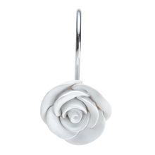 Load image into Gallery viewer, 12PCS Fashion Decorative Home Rose Shower Curtain Hooks For Interior Decoration White