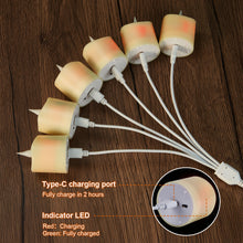 Load image into Gallery viewer, IMAGE 12 Pcs Rechargeable Votive Candles Flameless Tea Light with Timer Remote & Type-C Charging Cable, 1.6" x2.5"