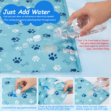 Load image into Gallery viewer, Ownpets Pet Cooling Mat for Dogs & Cats, Water-Filled Leak-proof Ice Pad, Durable Oxford Fabric, Indoor-Outdoor Use, Lake Blue, Size XL