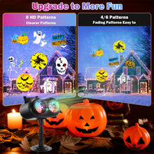 Load image into Gallery viewer, HAKUTA Halloween Christmas Laser Projector Lights 3-in-1 Wave Ocean Effect LED Projector with 10 Slides/80 HD Patterns for Christmas, New Year, Birthday, Halloween, Thanksgiving Decor