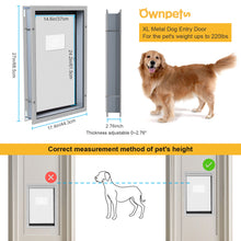 Load image into Gallery viewer, XL Larger Pets Deluxe Aluminum Dog & Cat Pet Door with Locking Panel for Screens, Glasses, Doors & Walls White