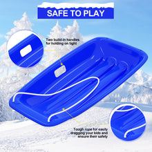 Load image into Gallery viewer, Winter durable Plastic snow Sled in boat shape Snow Sledge for child and adult Outdoor Pulling Snow board Snow Seats 89*43*10.8CM/35.*17*4.3 inch blue color