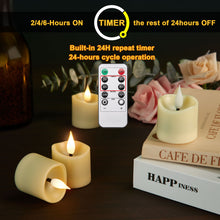 Load image into Gallery viewer, IMAGE 12 Pcs Rechargeable Votive Candles Flameless Tea Light with Timer Remote & Type-C Charging Cable, 1.6" x2.5"