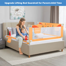 Load image into Gallery viewer, 70 Inches Bed Rail for Toddlers No Installation Fold Down Safety Baby Bed Guard Swing Down Bedrail for Convertible Crib, Orange