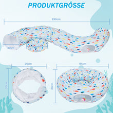 Load image into Gallery viewer, Ownpets Blue Indoor Large Cat Tunnel Bed  Soft Plush Cat Donut Tunnel for Kitten, Puppy, Rabbit