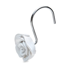 Load image into Gallery viewer, 12PCS Fashion Decorative Home Rose Shower Curtain Hooks For Interior Decoration White