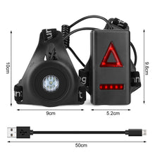 Load image into Gallery viewer, Night Running Light, IMAGE USB Rechargeable LED Safety Wearable Chest Light Waterproof Running Torch with 3 Modes