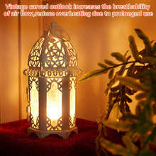Load image into Gallery viewer, Metal Candle Holder Small Sized 4PCS sets Transparent Glass Moroccan Style Hanging Lanterns Creative Wedding Home Tabletop Decoration Birdcage, White