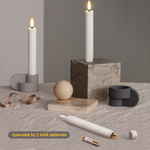 Load image into Gallery viewer, IMAGE 12 Pcs Battery Operated Taper Candles 3D Wick Ivory Taper Flameless Candles with 10 Keys Remote and Timer, Flickering Flameless Taper Candles Warm White