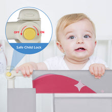 Load image into Gallery viewer, 70 Inches Bed Rail for Toddlers No Installation Fold Down Safety Baby Bed Guard Swing Down Bedrail for Convertible Crib, Grey