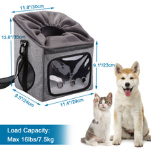 Load image into Gallery viewer, Ownpets Pet Bike Basket, Foldable Waterproof Dog Bike Basket Carrier with Mesh Windows & Adjustable Safety Straps for Small, Medium Dogs & Cats, Muti-Purpose Dog Bag Carrier for Cycling, Walking, Hiking, Car Travel & More