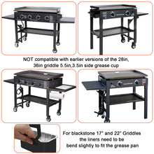 Load image into Gallery viewer, IMAGE 36 Packs Foil Drip Pans Heavy Duty Disposable Aluminum Foil Pans, Rear Grease Cup Liners, Compatible with Blackstone Grills for 36-Inch, 30-Inchs, 28-Inch, 22-Inch and 17-Inch