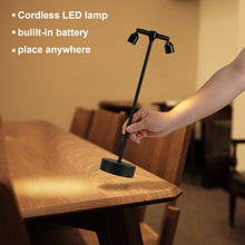 Load image into Gallery viewer, IMAGE Rechargeable Cordless Spotlight for Plants Pictures Artwork Jewelry Showcase Model Display Shelves Cabinet Table Lamp for Home Dinner Bar, Warm White