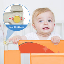 Load image into Gallery viewer, 70 Inches Bed Rail for Toddlers No Installation Fold Down Safety Baby Bed Guard Swing Down Bedrail for Convertible Crib, Orange