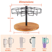 Load image into Gallery viewer, 360° Rotating Water Bottle Organizer for Stanley 30 & 40 oz Tumblers, Sturdy Cup Holder with Handle Slots, Easy Installation, Non-Slip Base, Elegant Design for Kitchen Storage and Organization(Brown)