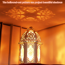 Load image into Gallery viewer, Metal Candle Holder Small Sized 4PCS sets Transparent Glass Moroccan Style Hanging Lanterns Creative Wedding Home Tabletop Decoration Birdcage, White