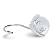 Load image into Gallery viewer, 12PCS Fashion Decorative Home Rose Shower Curtain Hooks For Interior Decoration White