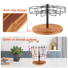 Load image into Gallery viewer, 360° Rotating Water Bottle Organizer for Stanley 30 & 40 oz Tumblers, Sturdy Cup Holder with Handle Slots, Easy Installation, Non-Slip Base, Elegant Design for Kitchen Storage and Organization(Brown)