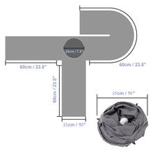 Load image into Gallery viewer, Cat Tunnel 3 Way Collapsible U-Shaped Pet Play Tunnel Tube Toy Large Cat Tunnels for Indoor Cats, Puppy, Kitty, Rabbit