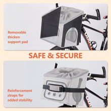 Load image into Gallery viewer, Ownpets Large Bike Front Basket Pet Carrier, with Breathable Mesh Windows Functions as car booster seat or adjustable shoulder bag for pet, foldable for storage, compatible with most bike handlebars
