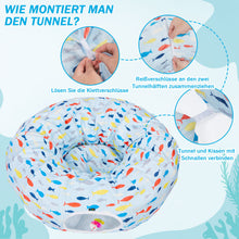 Load image into Gallery viewer, Ownpets Blue Indoor Large Cat Tunnel Bed  Soft Plush Cat Donut Tunnel for Kitten, Puppy, Rabbit