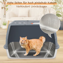 Load image into Gallery viewer, Ownpets Stainless Steel Litter Box 180°Flip-XL Enclosed Cat Litter Box for Odor Control Anti-Leakage Non-Sticky with Scoop & Pedal