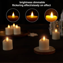 Load image into Gallery viewer, IMAGE 12 Pcs Rechargeable Votive Candles Flameless Tea Light with Timer Remote & Type-C Charging Cable, 1.6" x2.5"