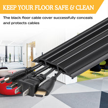 Load image into Gallery viewer, 6.5 Ft Floor Cord Protector 3 Channels Floor Cord Cover
