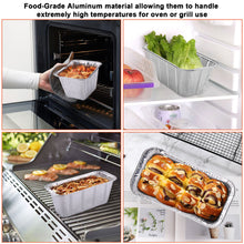 Load image into Gallery viewer, IMAGE 36 Packs Foil Drip Pans Heavy Duty Disposable Aluminum Foil Pans, Rear Grease Cup Liners, Compatible with Blackstone Grills for 36-Inch, 30-Inchs, 28-Inch, 22-Inch and 17-Inch