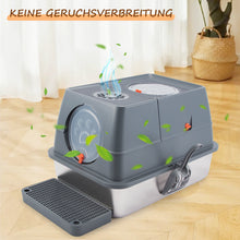 Load image into Gallery viewer, Ownpets Stainless Steel Litter Box 180°Flip-XL Enclosed Cat Litter Box for Odor Control Anti-Leakage Non-Sticky with Scoop & Pedal