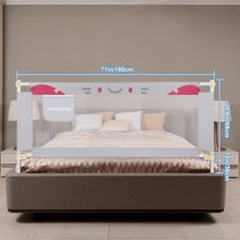 Load image into Gallery viewer, 70 Inches Bed Rail for Toddlers No Installation Fold Down Safety Baby Bed Guard Swing Down Bedrail for Convertible Crib, Grey
