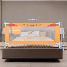 Load image into Gallery viewer, 70 Inches Bed Rail for Toddlers No Installation Fold Down Safety Baby Bed Guard Swing Down Bedrail for Convertible Crib, Orange