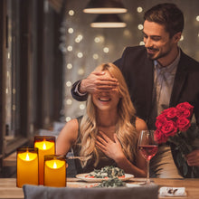 Load image into Gallery viewer, IMAGE 3 Pack Flickering Flameless Candles Acrylic Shell 3D Wick LED Pillar Candles with Remote Control Timer for Wedding Christmas Home Decor, White