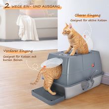 Load image into Gallery viewer, Ownpets Stainless Steel Litter Box 180°Flip-XL Enclosed Cat Litter Box for Odor Control Anti-Leakage Non-Sticky with Scoop & Pedal