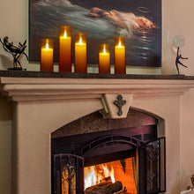 Load image into Gallery viewer, IMAGE Flickering Flameless Candles Acrylic Shell Pillar 3D Wick LED Candles with Timer for Wedding Christmas Home Decor Set of 5 White