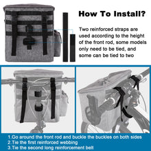 Load image into Gallery viewer, Ownpets Pet Bike Basket, Foldable Waterproof Dog Bike Basket Carrier with Mesh Windows & Adjustable Safety Straps for Small, Medium Dogs & Cats, Muti-Purpose Dog Bag Carrier for Cycling, Walking, Hiking, Car Travel & More