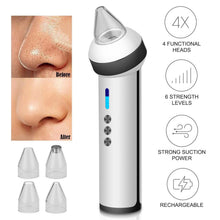 Load image into Gallery viewer, Household Electric Blackhead Dirt Removal Machine, Household Vacuum Suction Wrinkle Removal Skin Tightening Massager with 4 Suction Heads