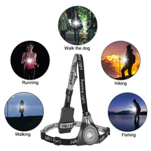 Load image into Gallery viewer, Night Running Light, IMAGE USB Rechargeable LED Safety Wearable Chest Light Waterproof Running Torch with 3 Modes