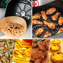 Load image into Gallery viewer, 200PCS 8" Air Fryer Silicone Liners and Paper Air Fryer Liner Disposable Round Parchment Paper, Non-Stick Wax Paper for Air Frying, Baking, Roasting Microwave and Oven