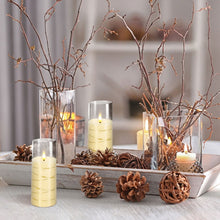 Load image into Gallery viewer, IMAGE 5 Set Flickering Flameless Candles Battery Operated, Acrylic Shell Pillar 3D Wick LED Candles with 11-Key Remote Control Timer for Wedding Christmas Home Decor