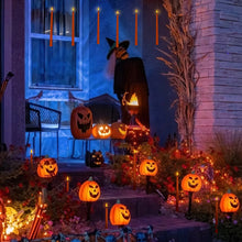 Load image into Gallery viewer, IMAGE 12 Pcs Orange Flickering Flameless Taper Candles 3D Wick Ivory with 10 Keys Remote and Timer