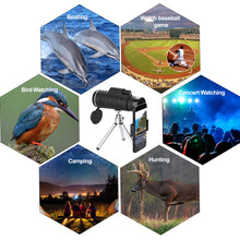 Load image into Gallery viewer, 4K 10-300X40mm Super Telephoto Zoom Portable Monocular Telescope with Tripod + Clip