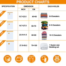 Load image into Gallery viewer, AGPtEK 20 Pack Vacuum Storage Bags Compression Storage Bags for Comforters Blankets Clothes, Space Saver Vacuum Seal Bags for Clothing Bedding Travelling Luggage (5 Jumbo/5 Large/5 Medium/5 Small)